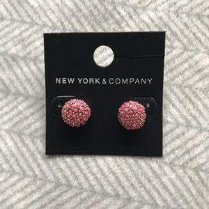 New York & Company | Pink Button Earrings